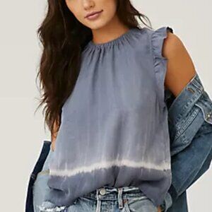 CLOTH & STONE two-tone blue tie dye sleeveless top